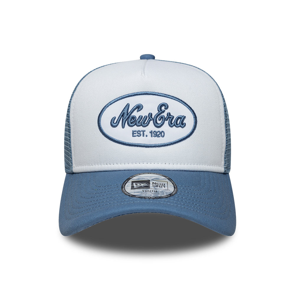 Casquette Trucker Enfant A-Frame 9FORTY Oval Patch bleu glacé-bleu ardoise NEW ERA