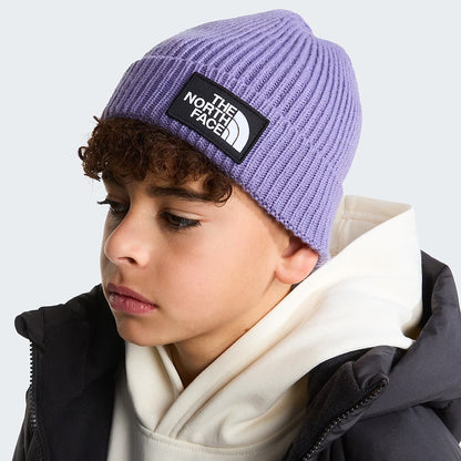 Bonnet Enfant Recyclé à Revers TNF Logo Box lavande THE NORTH FACE