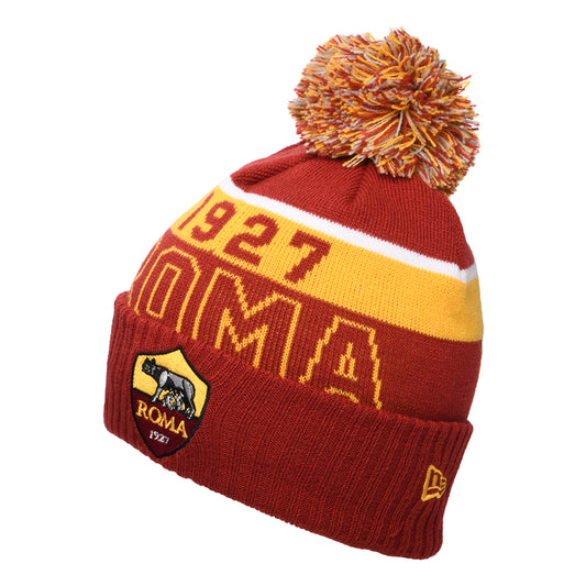 Bonnet à Pompon Sport AS Roma rouge-jaune NEW ERA