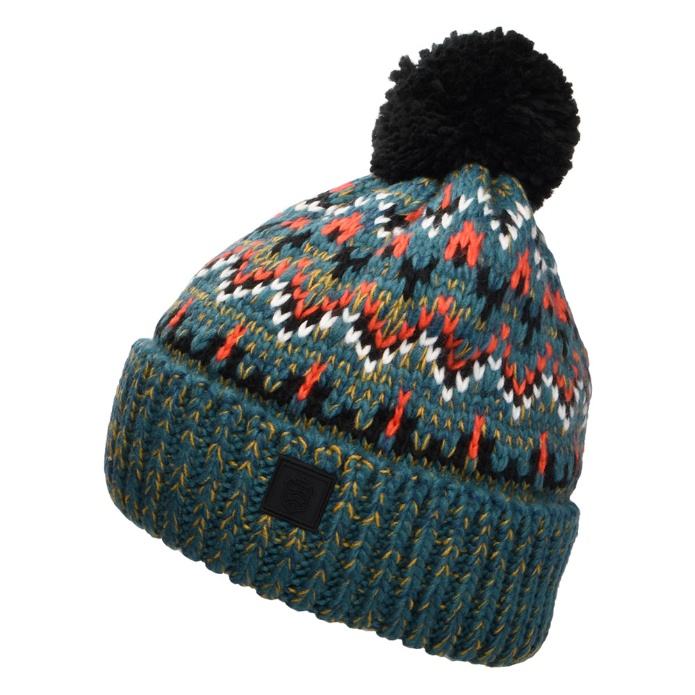 Bonnet à Pompon Fair Isle Arctic bleu sarcelle-multi FAILSWORTH