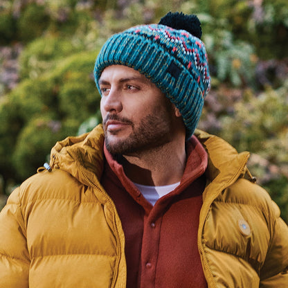 Bonnet à Pompon Fair Isle Arctic bleu sarcelle-multi FAILSWORTH