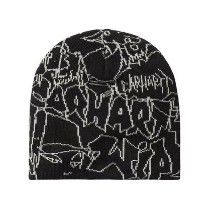 Bonnet en Coton Mélangé Blinkerfluid noir-blanc CARHARTT WIP