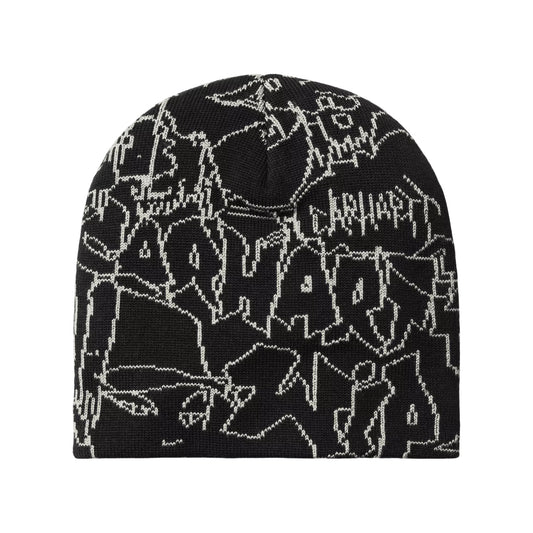 Bonnet en Coton Mélangé Blinkerfluid noir-blanc CARHARTT WIP