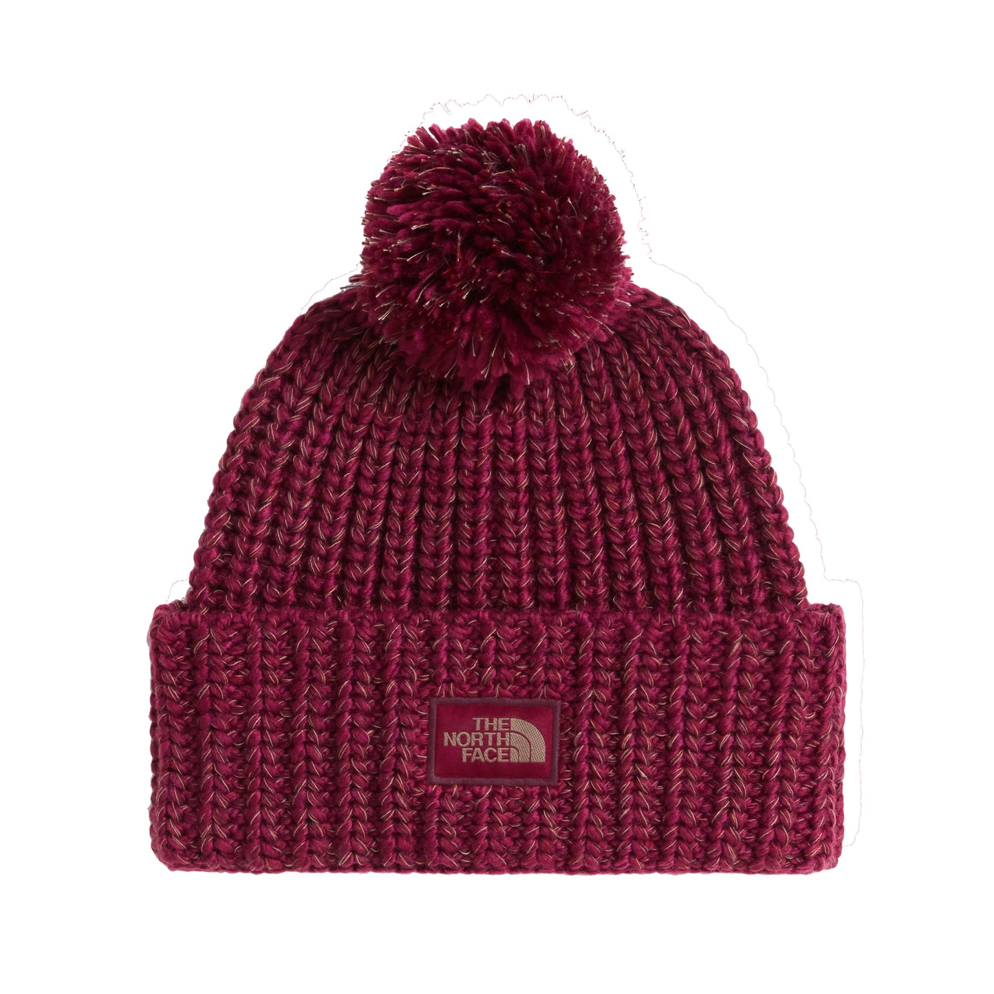 Bonnet à Pompon Cozy Chunky Cabin bordeaux THE NORTH FACE