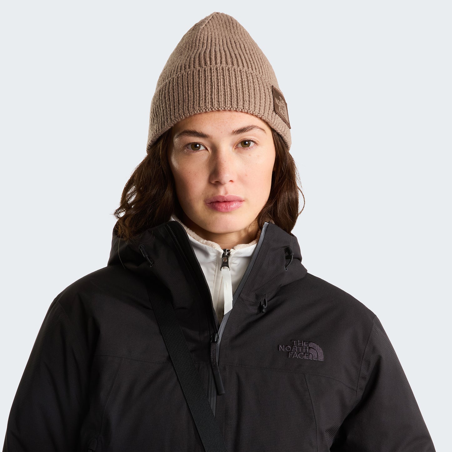 Bonnet Recyclé TNF Logo Box taupe THE NORTH FACE