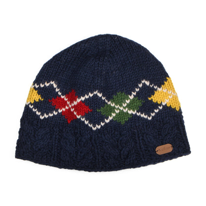 Bonnet à Torsades Losange bleu marine KUSAN