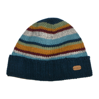Bonnet à Revers à Rayures bleu sarcelle-multi KUSAN