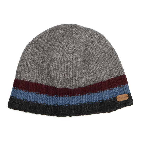 Bonnet Hi Rib gris-prune KUSAN