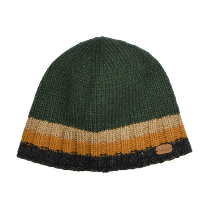 Bonnet Hi Rib vert-camel KUSAN