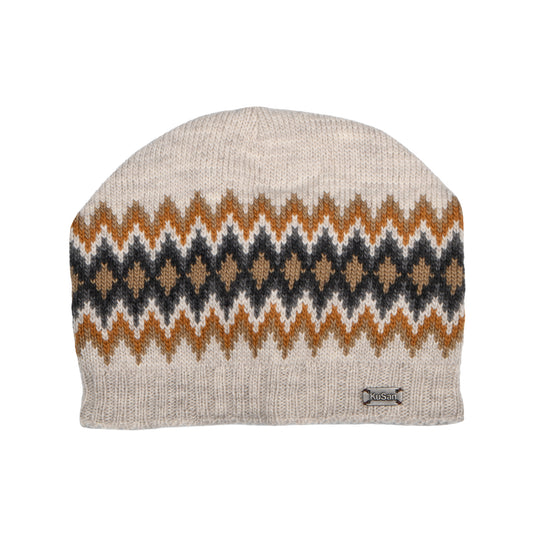 Bonnet Boutonné Losanges avoine-multi KUSAN