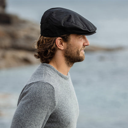 Casquette Plate en Toile Cirée noir JAXON & JAMES - VENTE EN GROS