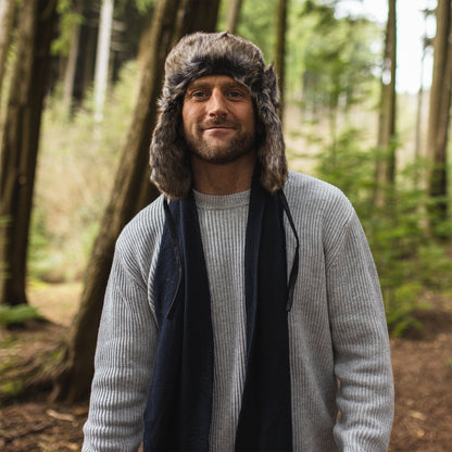 Chapeau Chapka en Similicuir Délavé noir JAXON & JAMES - VENTE EN GROS