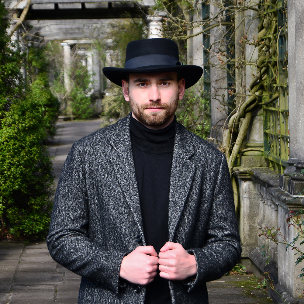 Chapeau Gambler en Laine Feutrée noir JAXON & JAMES - VENTE EN GROS