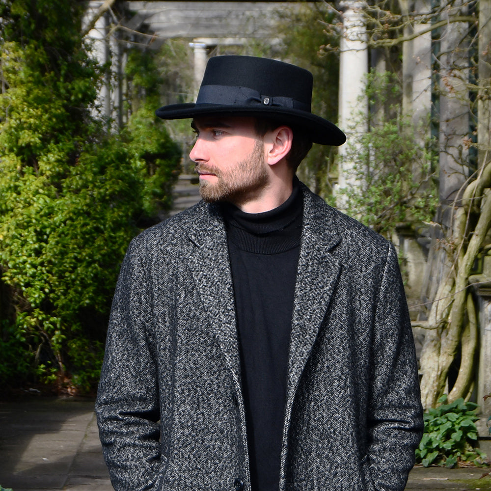 Chapeau Gambler en Laine Feutrée noir JAXON & JAMES - VENTE EN GROS