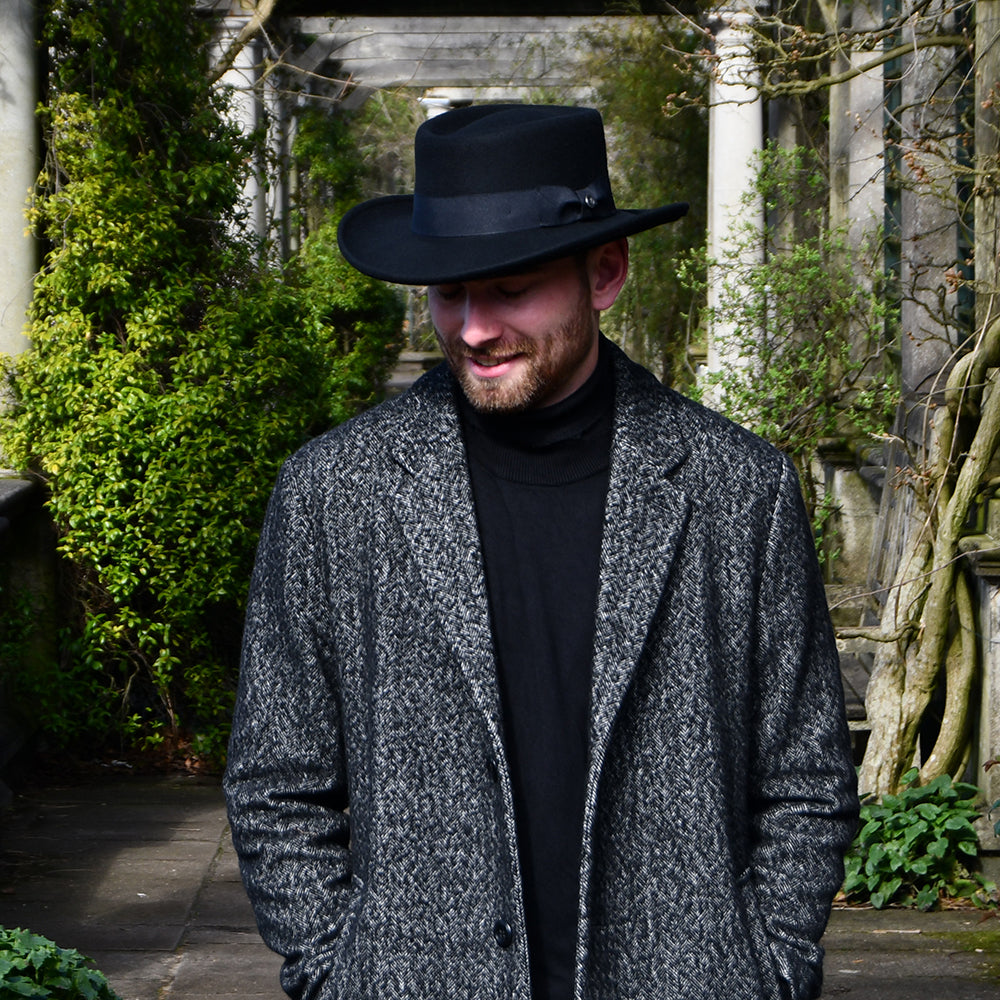 Chapeau Gambler en Laine Feutrée noir JAXON & JAMES - VENTE EN GROS