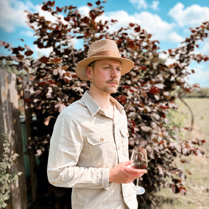 Chapeau Fedora en Paille Toyo Tressée cappuccino JAXON & JAMES - VENTE EN GROS