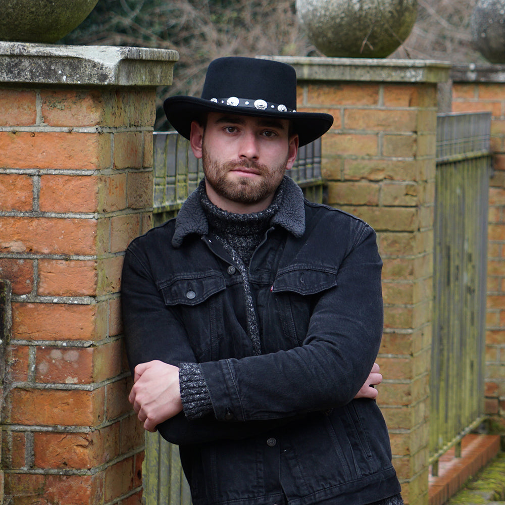 Chapeau Gambler en Laine Feutrée Crossfire noir JAXON & JAMES - VENTE EN GROS