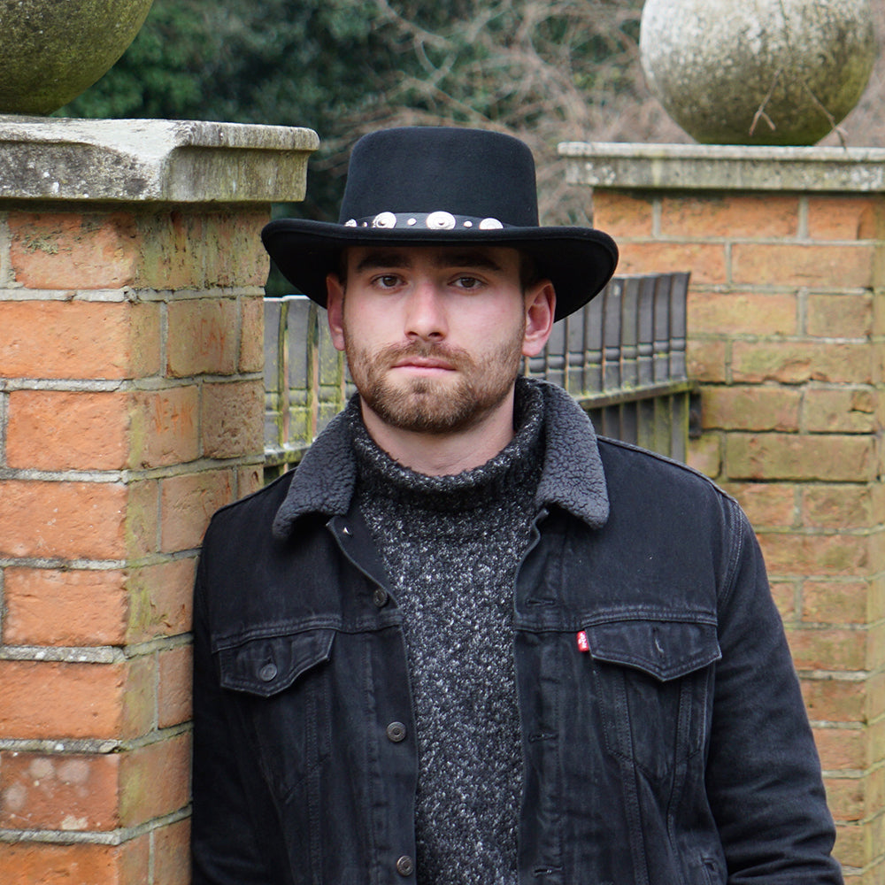 Chapeau Gambler en Laine Feutrée Crossfire noir JAXON & JAMES - VENTE EN GROS