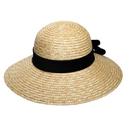 Chapeau Été Canotier en Paille Milan II naturel SUR LA TÊTE - VENTE EN GROS