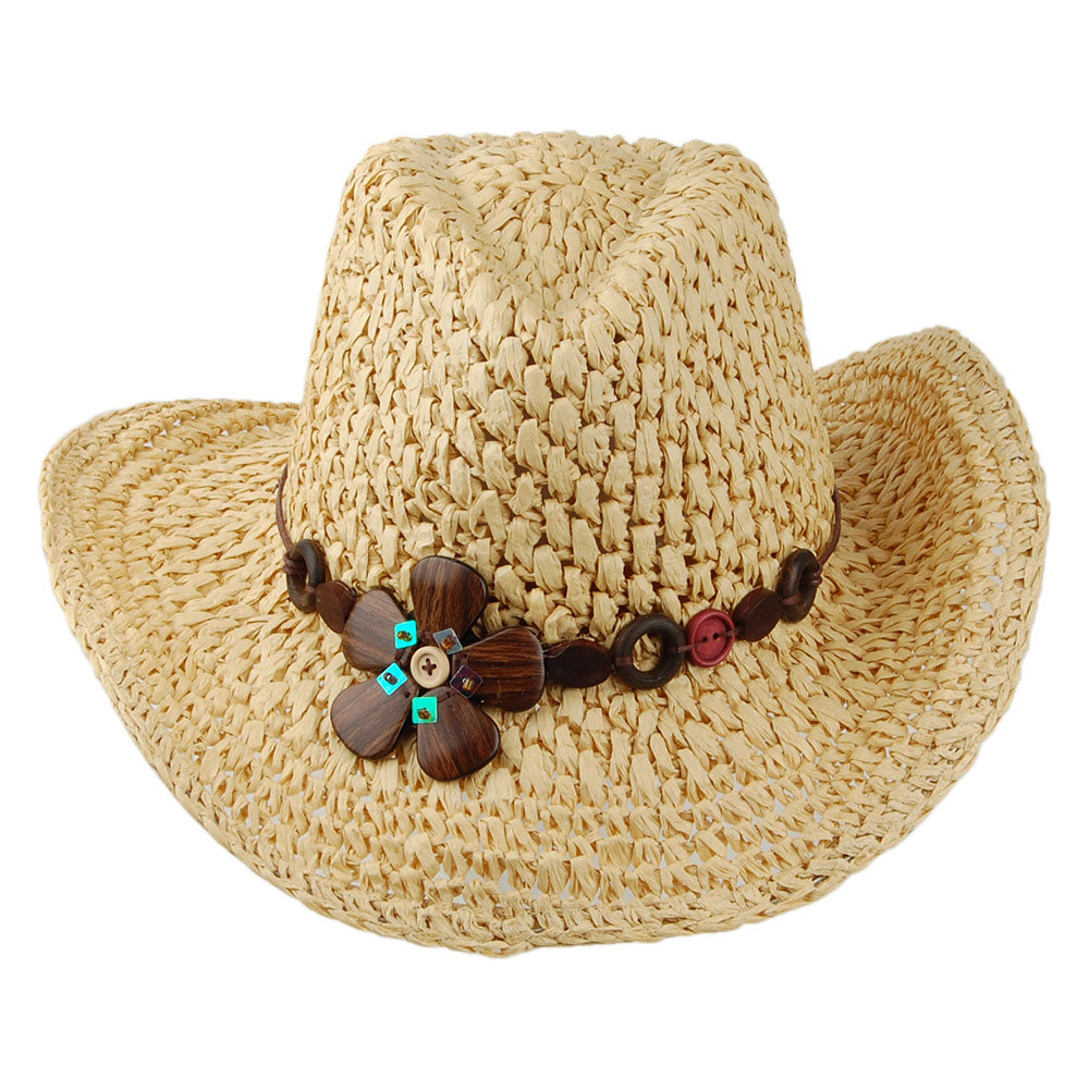 Chapeau de Cowboy en Paille Toyo Crochetée Prairie naturel SCALA