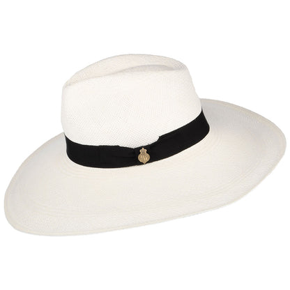 Chapeau Panama à Bord Large avec Bandeau noir Jessica décoloré CHRISTYS