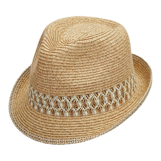 Chapeau Trilby En Papier Tressé naturel SCALA