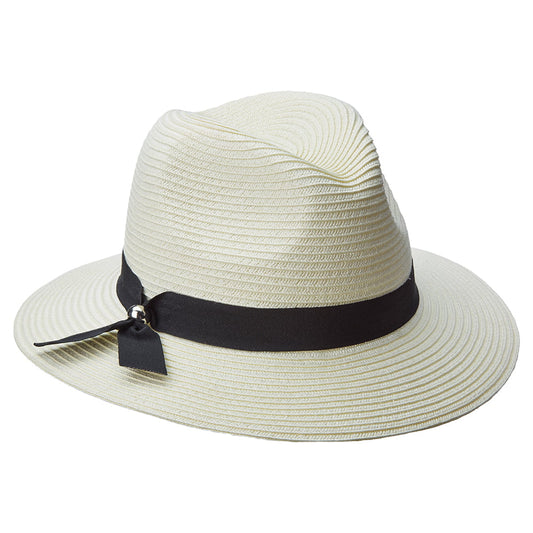Chapeau Fedora Safari En Papier Tressé Beatty ivoire SCALA