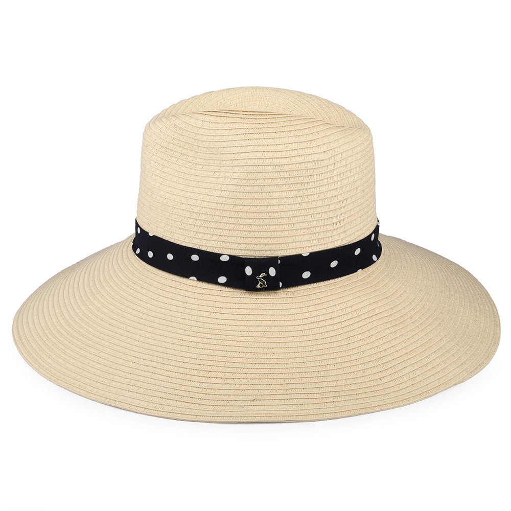 Chapeau Fedora Été à Bord Large Sia naturel avec Bandeau à Pois JOULES