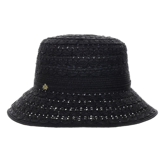 Chapeau Bob en Papier Tressé Sorina noir CAPPELLI