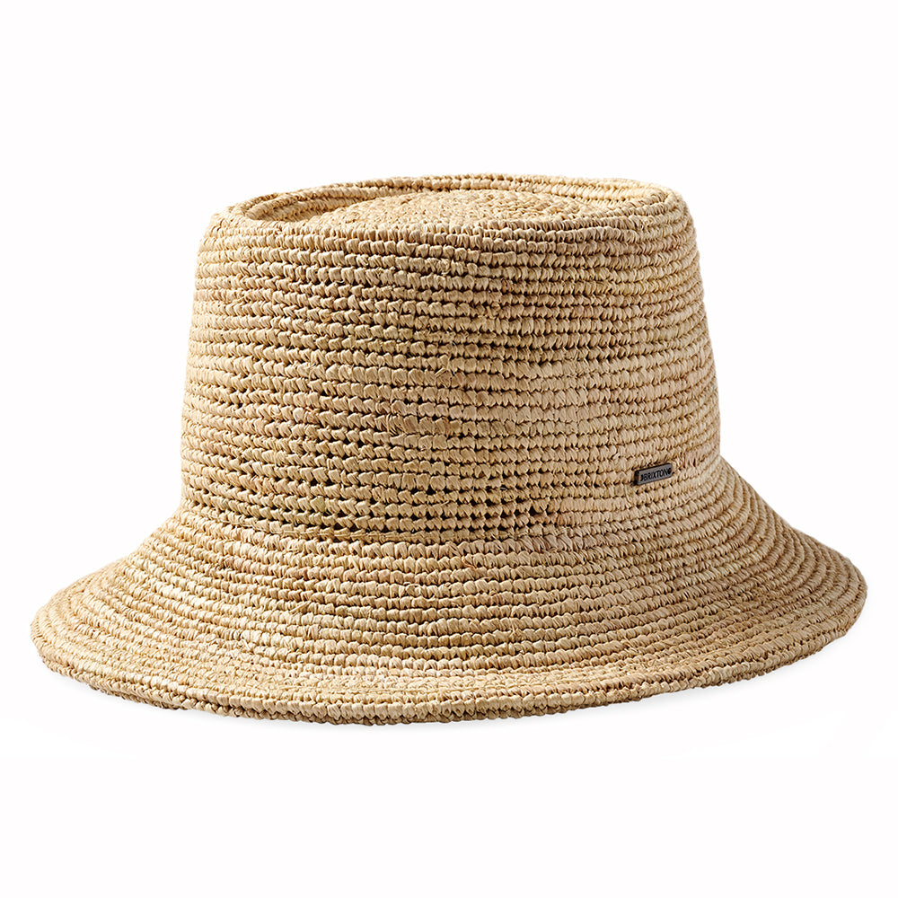 Chapeau Bob en Raphia Crocheté Pliable Ellee beige sable BRIXTON