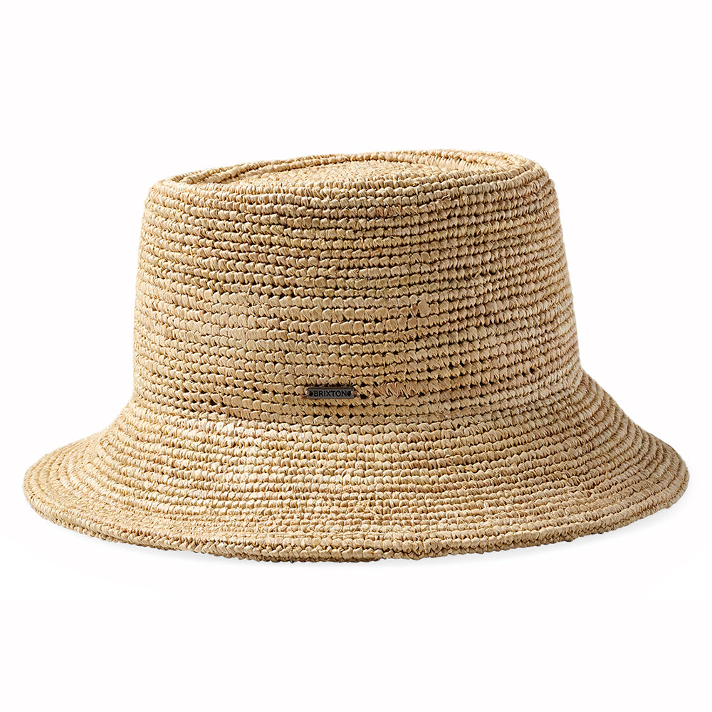 Chapeau Bob en Raphia Crocheté Pliable Ellee beige sable BRIXTON