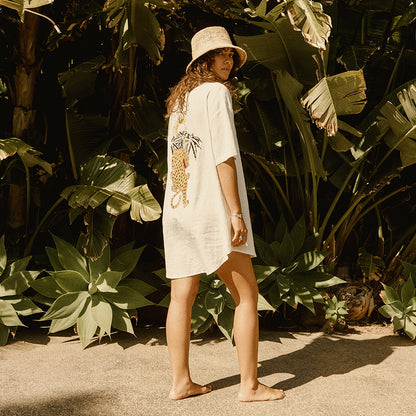 Chapeau Bob en Raphia Crocheté Pliable Ellee beige sable BRIXTON