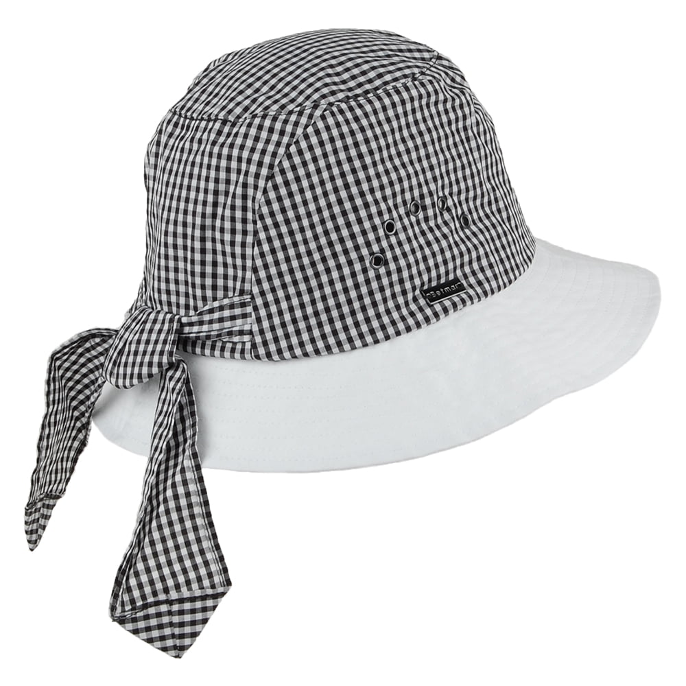 Chapeau Cloche Vichy à Noeud noir-blanc BETMAR
