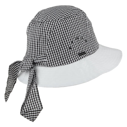 Chapeau Cloche Vichy à Noeud noir-blanc BETMAR