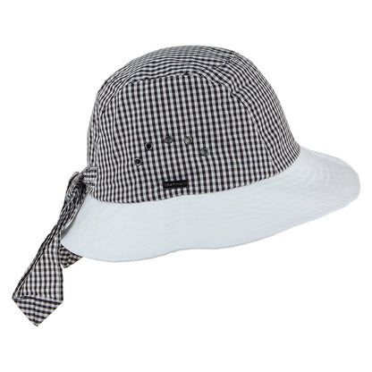 Chapeau Cloche Vichy à Noeud noir-blanc BETMAR