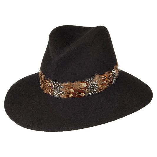 Chapeau Fedora Penelope Country noir WHITELEY
