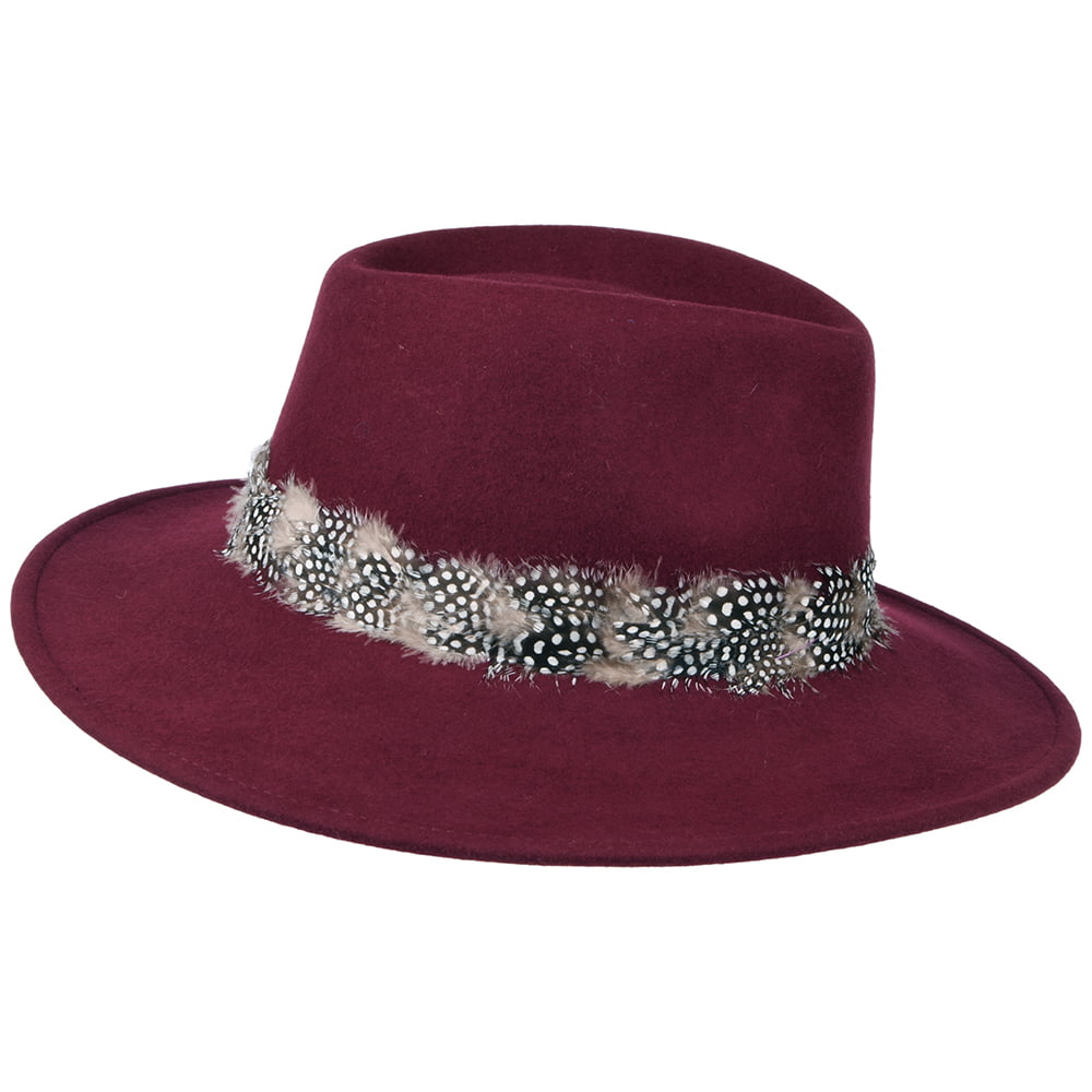 Chapeau Fedora Plume Country merlot FAILSWORTH