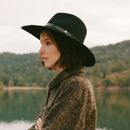 Chapeau Fedora à Bord Large Layton noir BRIXTON