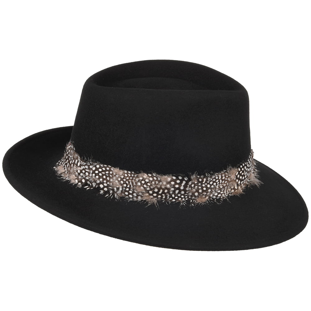 Chapeau Fedora Plume Country noir FAILSWORTH