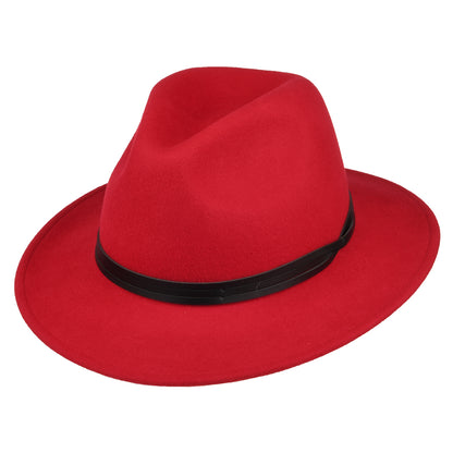 Chapeau Fedora en Laine Feutrée Hydrofuge Classic rouge FAILSWORTH
