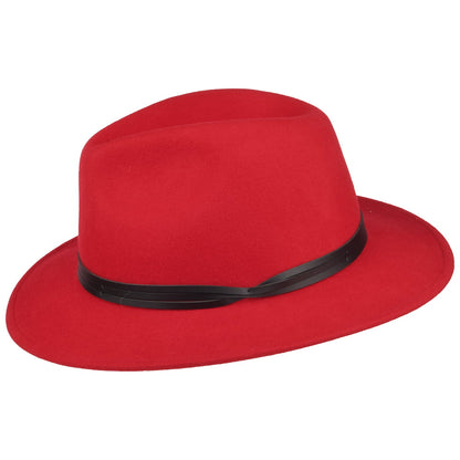 Chapeau Fedora en Laine Feutrée Hydrofuge Classic rouge FAILSWORTH