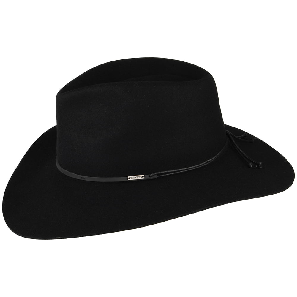 Chapeau Fedora en Laine Feutrée Hailey noir BRIXTON