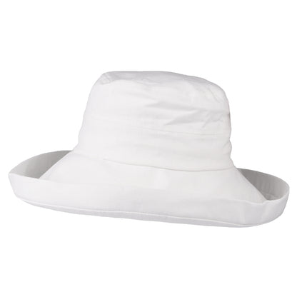 Chapeau Été en Lin Pliable Lily blanc SUR LA TÊTE