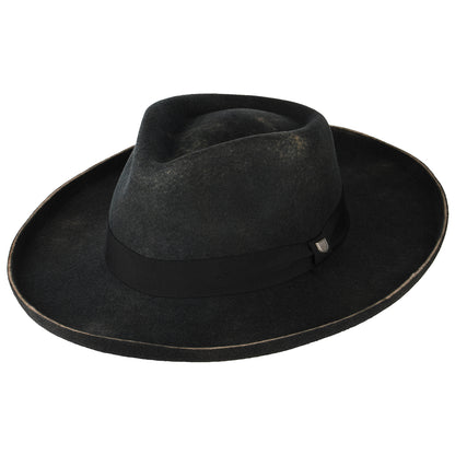 Chapeau Fedora en Laine Feutrée Victoria noir délavé BRIXTON