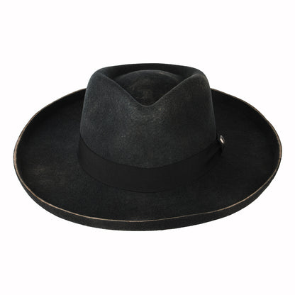 Chapeau Fedora en Laine Feutrée Victoria noir délavé BRIXTON