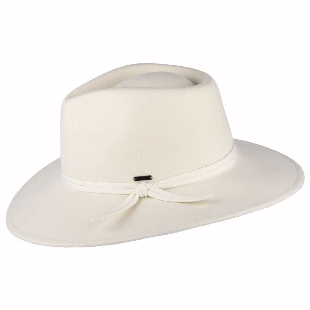 Chapeau Fedora en Laine Feutrée Pliable Joanna blanc cassé BRIXTON