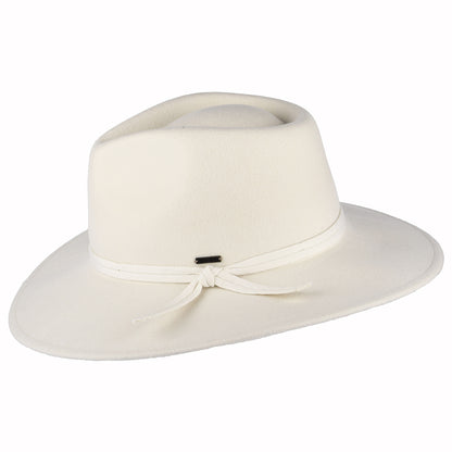 Chapeau Fedora en Laine Feutrée Pliable Joanna blanc cassé BRIXTON
