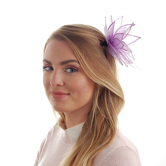 Chapeau Bibi Organza à Pince Lily lilas FAILSWORTH