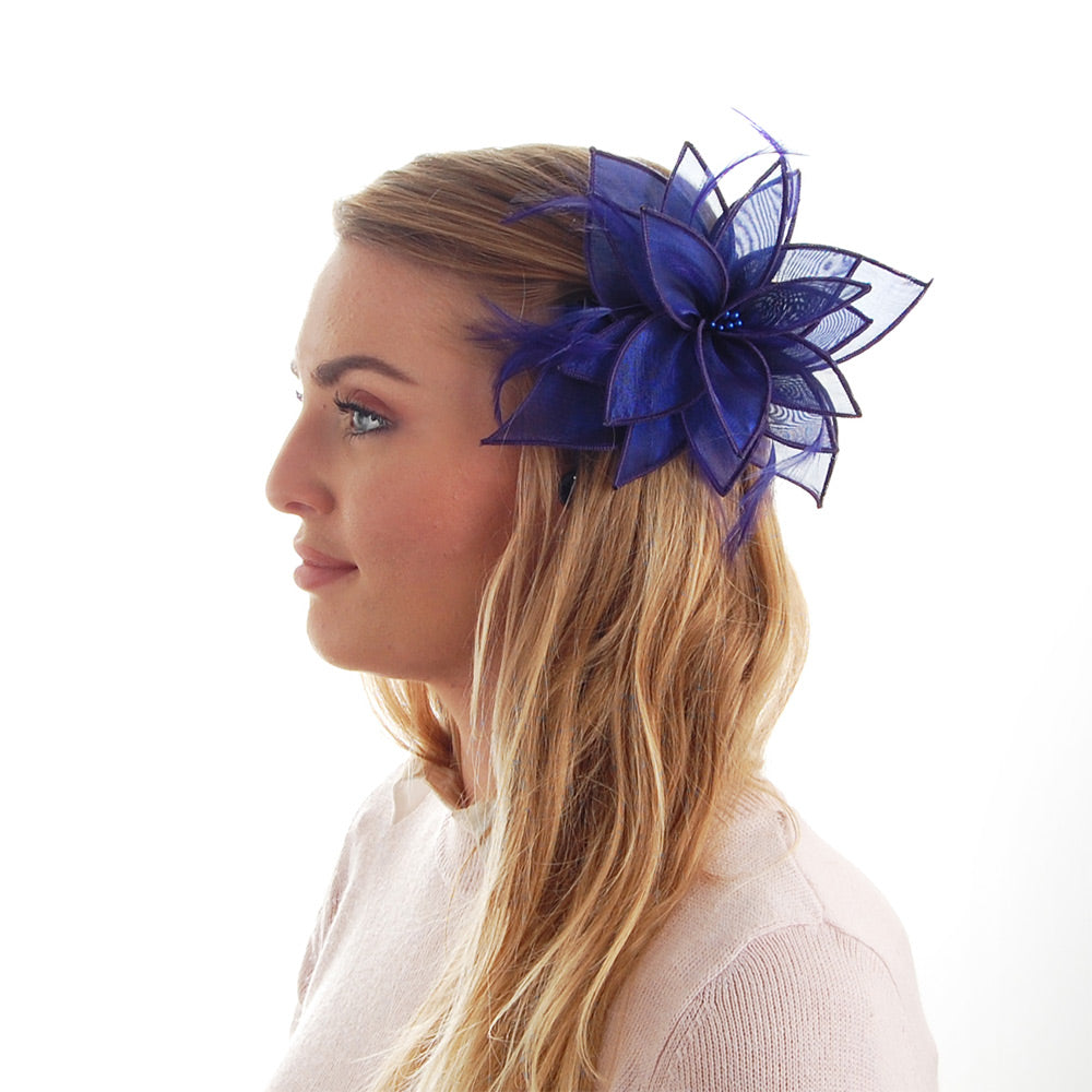 Chapeau Bibi Organza à Pince Lily bleu FAILSWORTH
