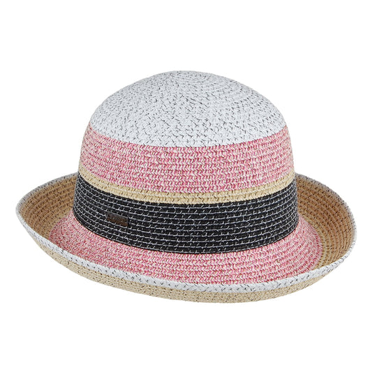 Chapeau Été à Rayures Catherine naturel-rose BETMAR